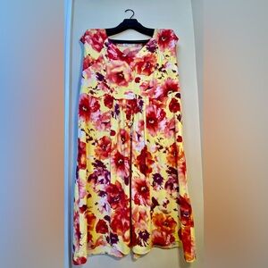 Roaman’s 18W Sundress Pink and Orange Flowery Print